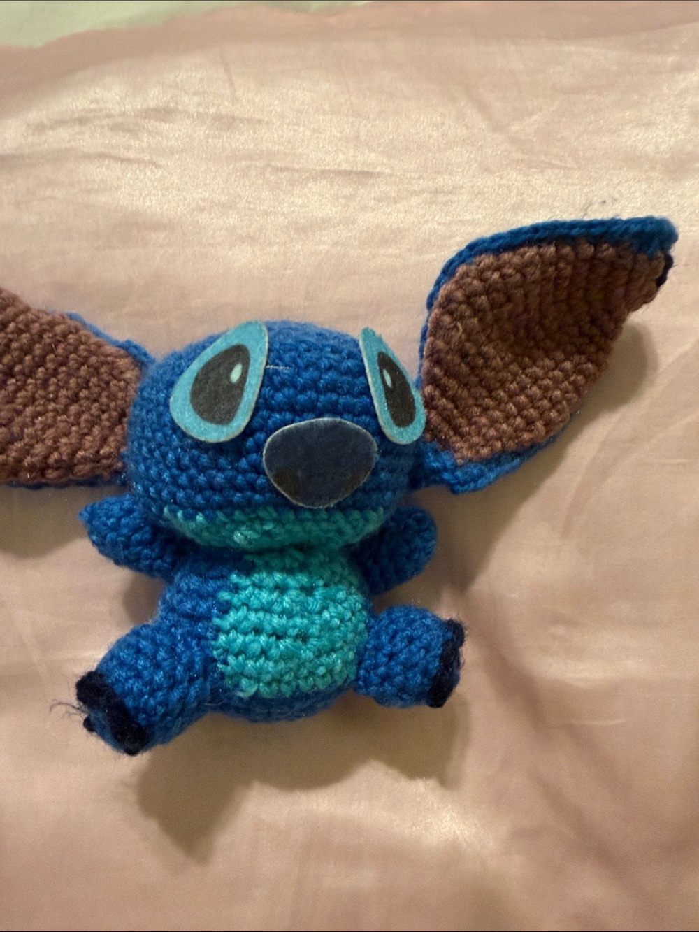 Handmade Blue & Brown Crocheted Small Pet Plush Toy - Brand Unknown